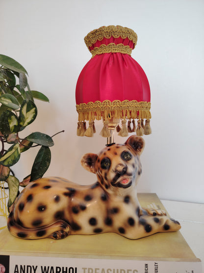 Upcycled Lying Leopard Cub Lamp