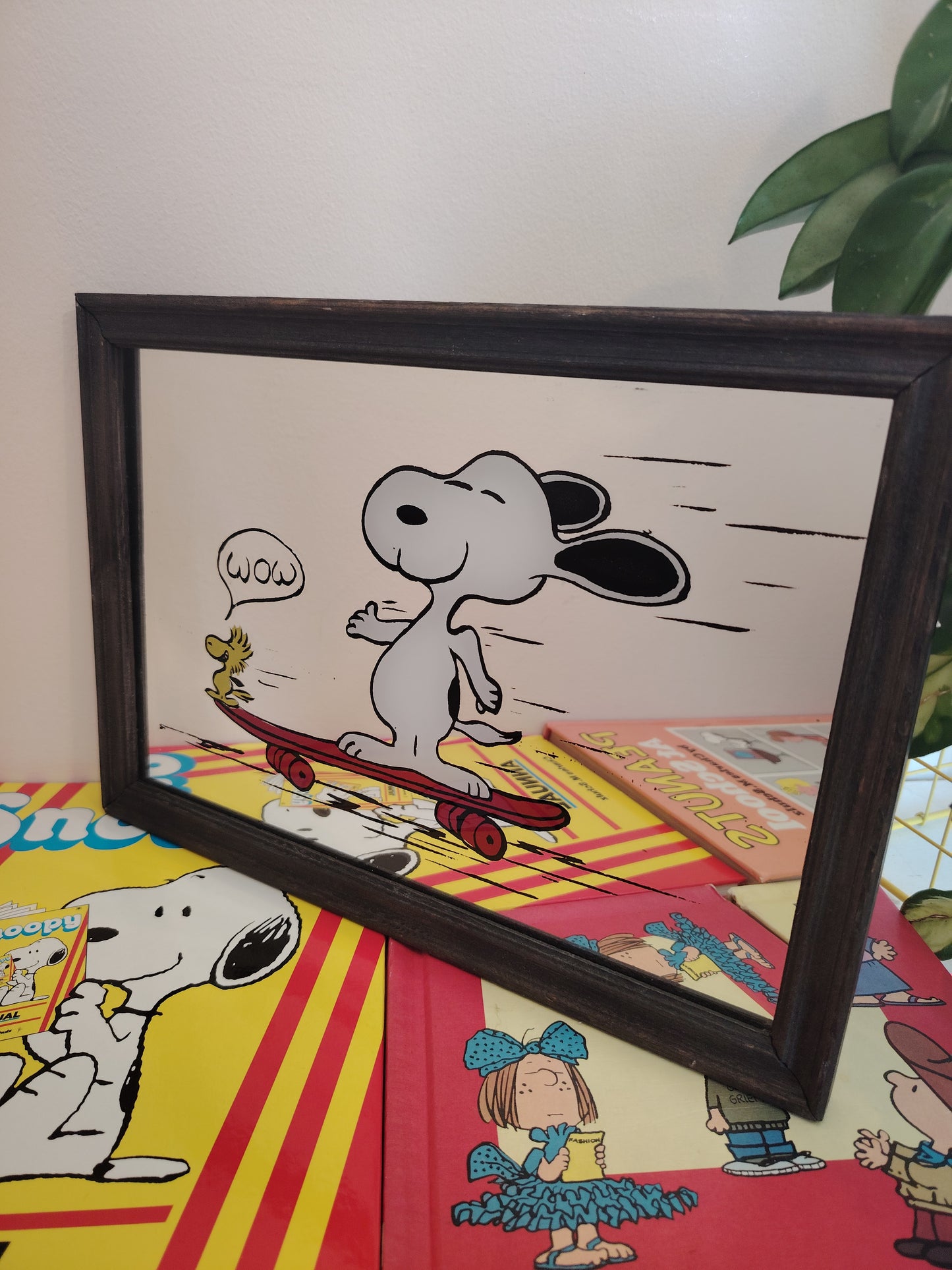 Vintage Snoopy and Woodstock Skate Board Mirror