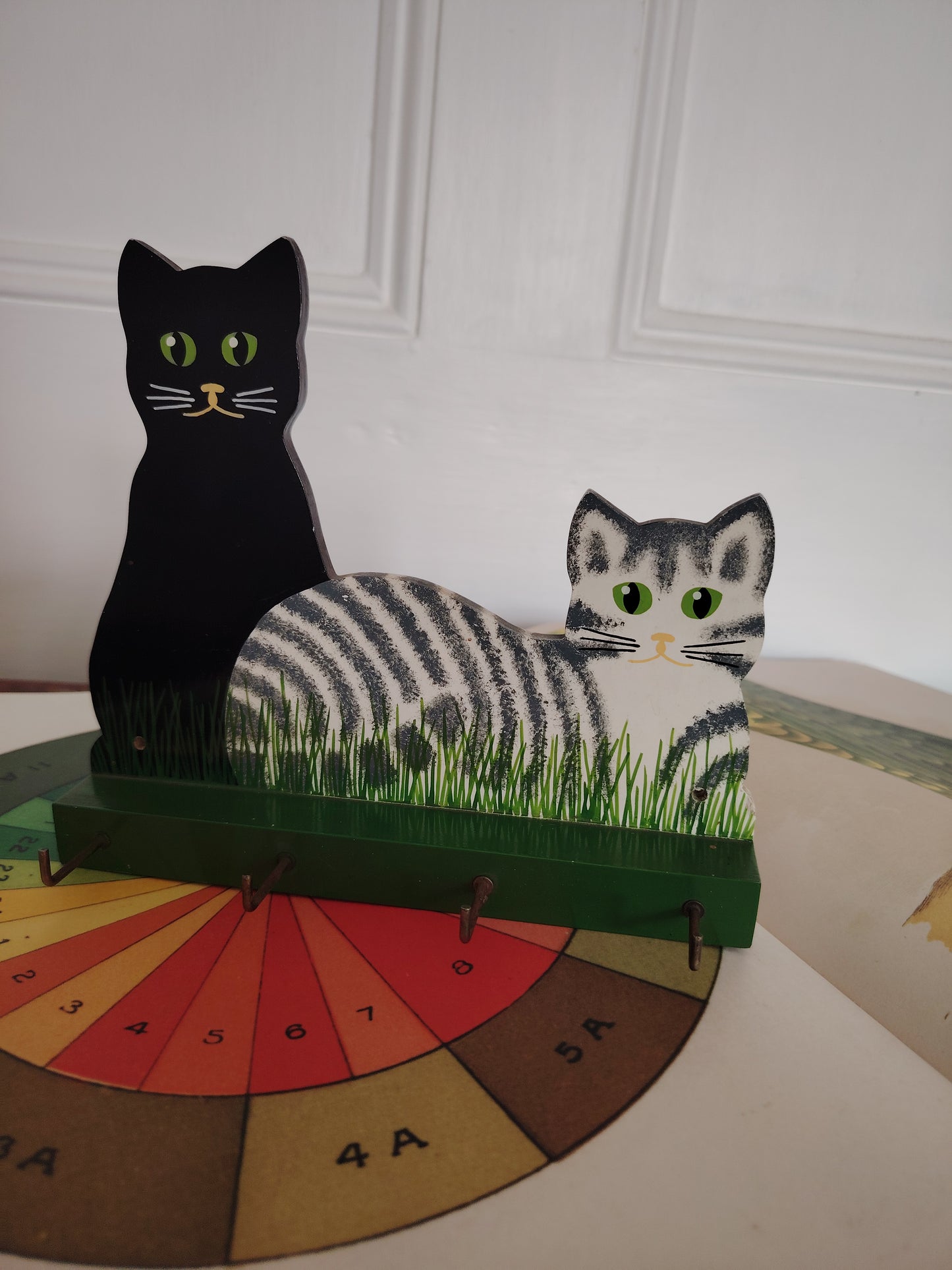 Vintage Hand Painted Cat Hooks