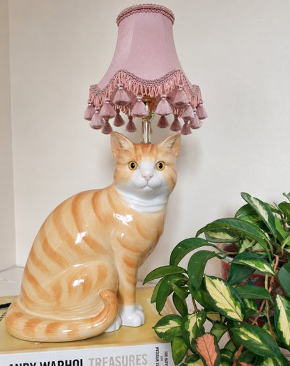 Large Vintage Reworked Ginger Cat Lamp 💕