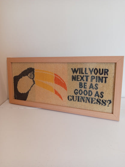 Vintage Framed Guinness Bar Towel