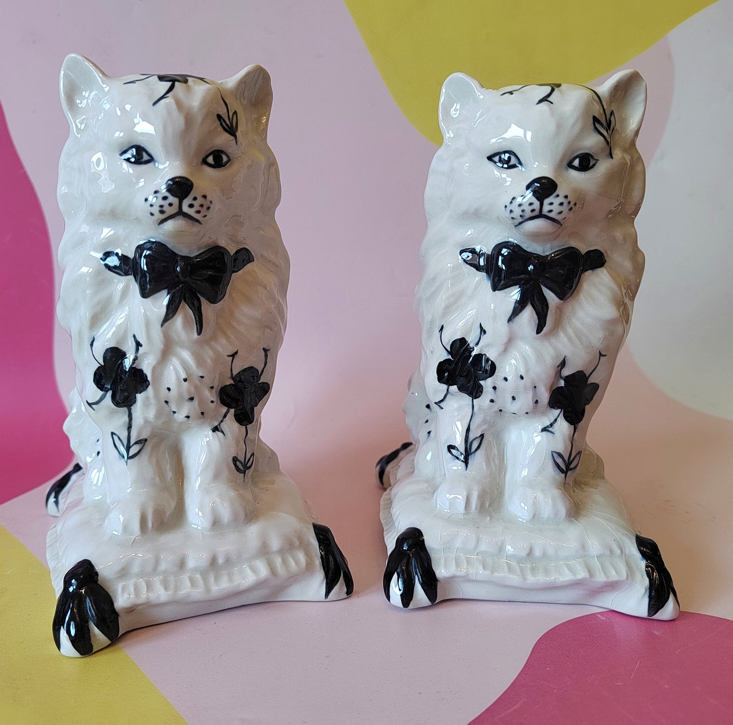 Pair of Vintage Mantle Cats