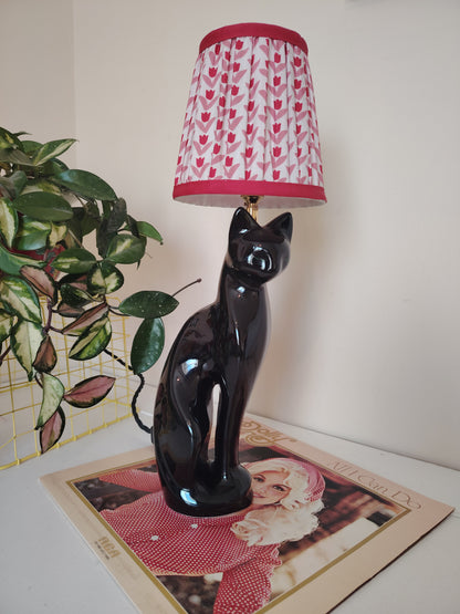 Vintage Upcycled Black Cat Lamp 🐈‍⬛