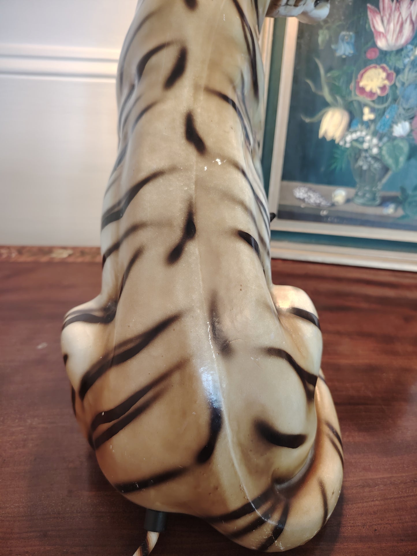 Large Reworked Mid Century Tiger lamp ✨