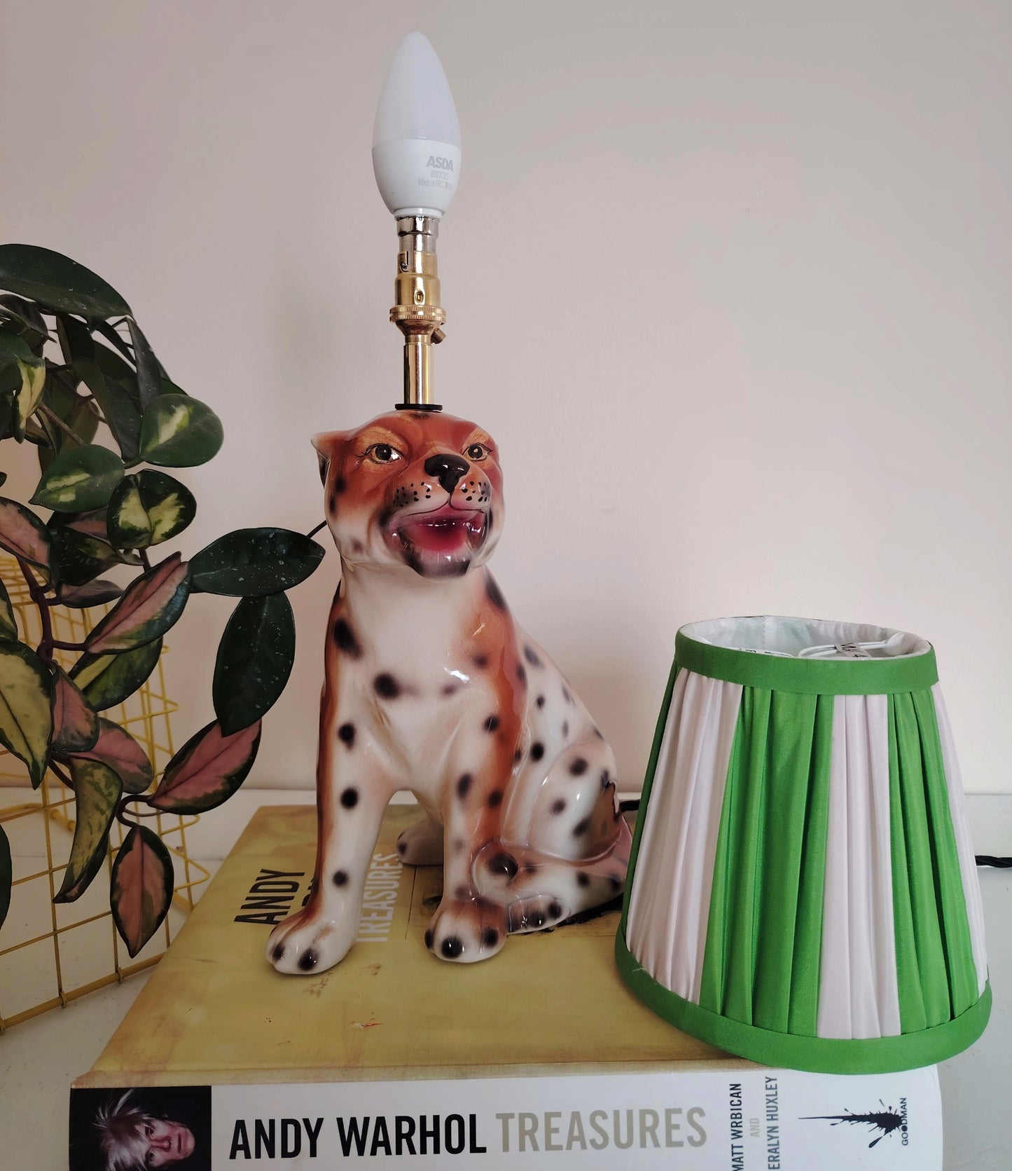Upcycled Ceramic Leopard Cub Lamp