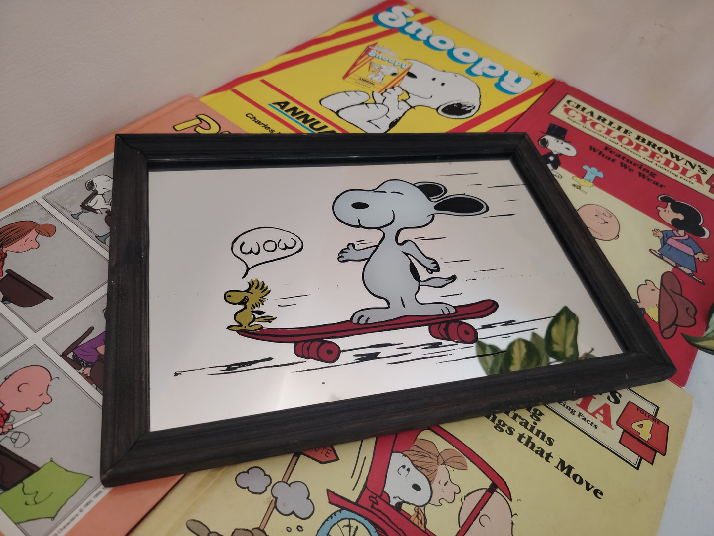 Vintage Snoopy and Woodstock Skate Board Mirror
