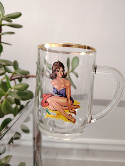 Vintage 60's Peep Show Nude Pint Glass