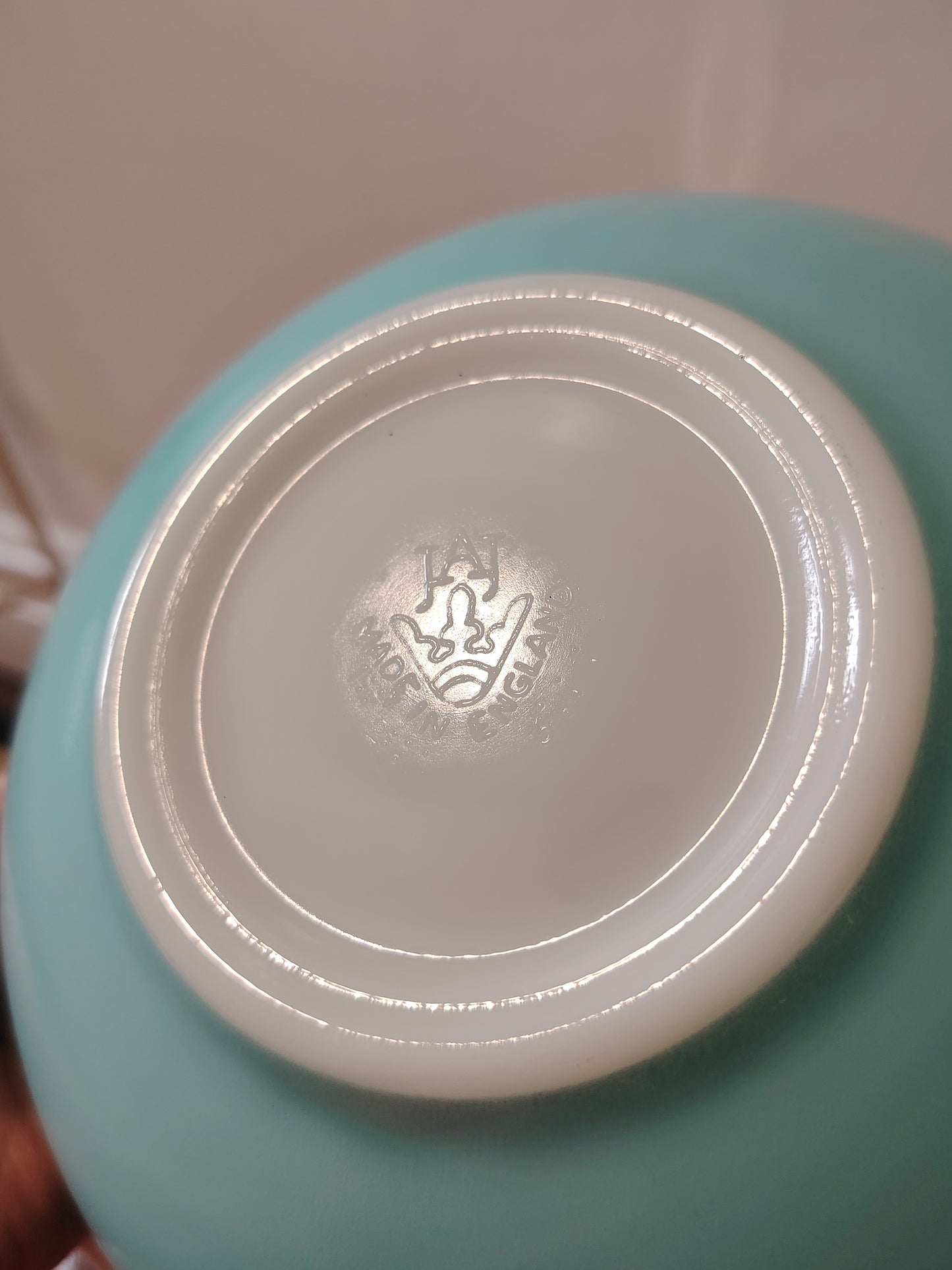 Pair of Pyrex Mixing Bowls in Blue and Coral