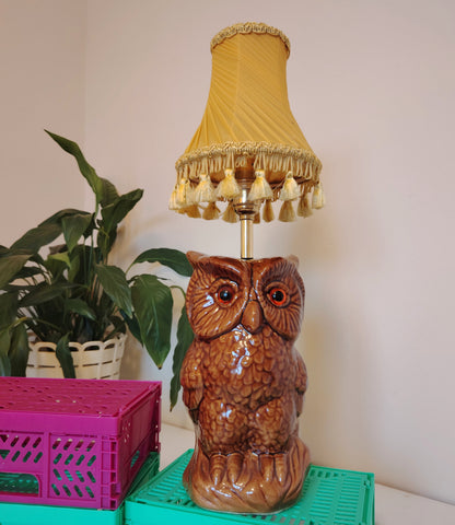 Upcycled Vintage Owl Lamp