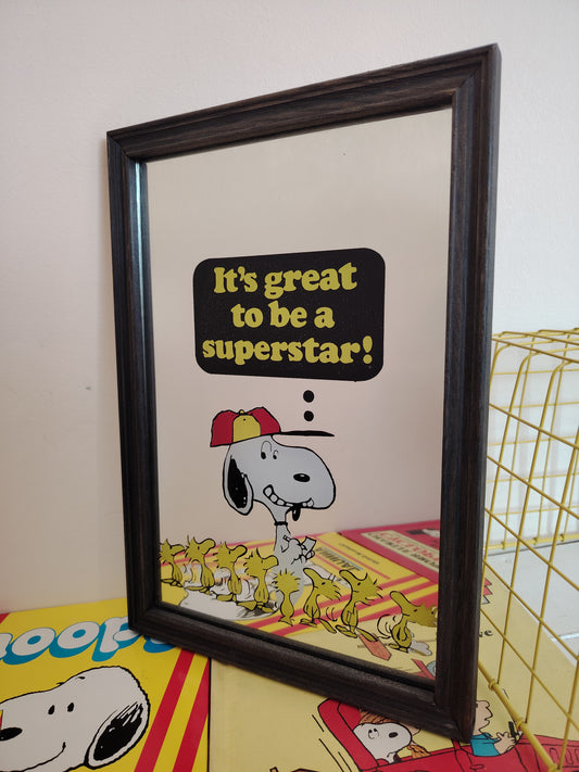 Vintage 1960's Snoopy "Great to be a Superstar"Picture Mirror