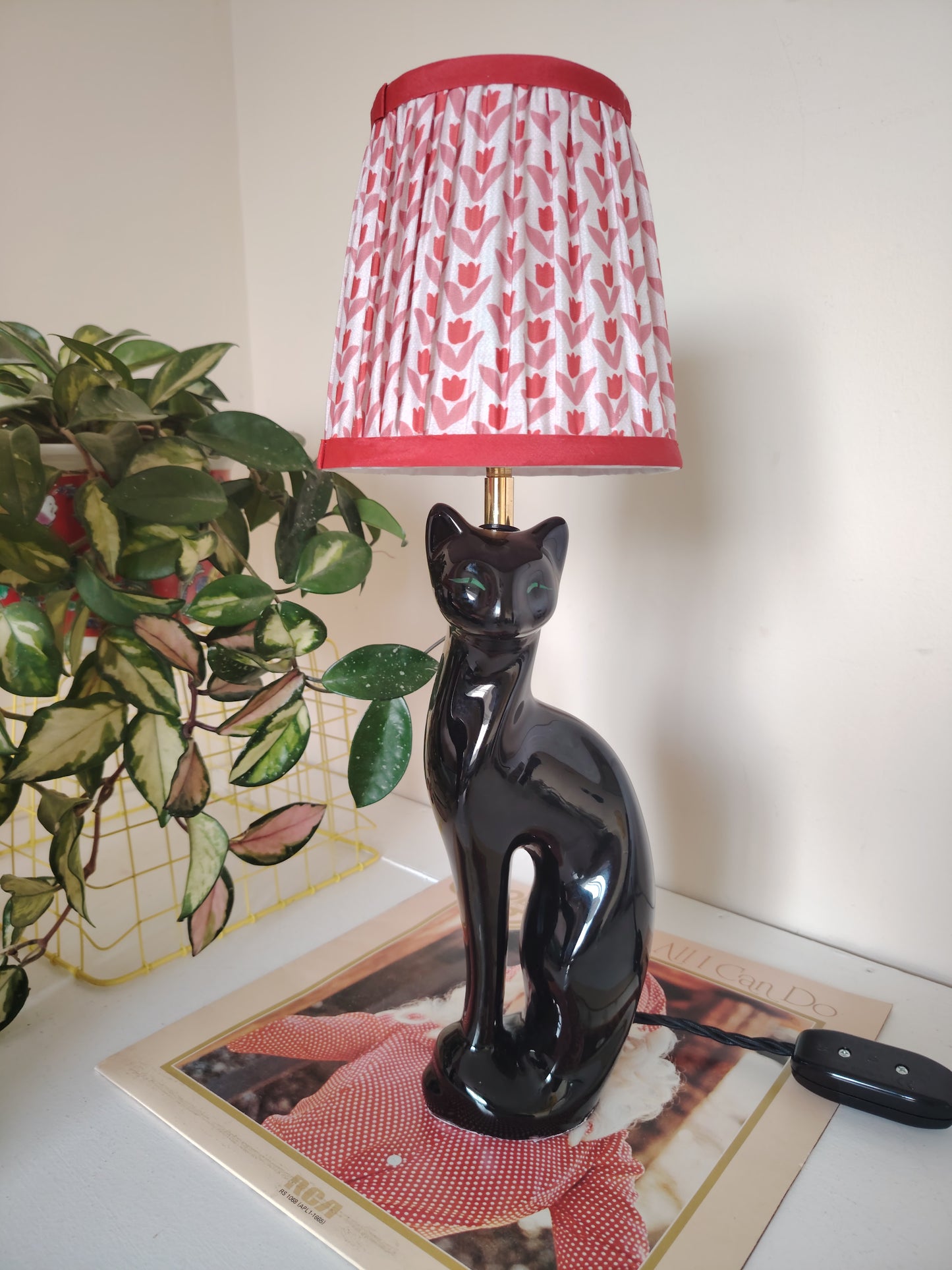 Vintage Upcycled Black Cat Lamp ❤️🐈‍⬛