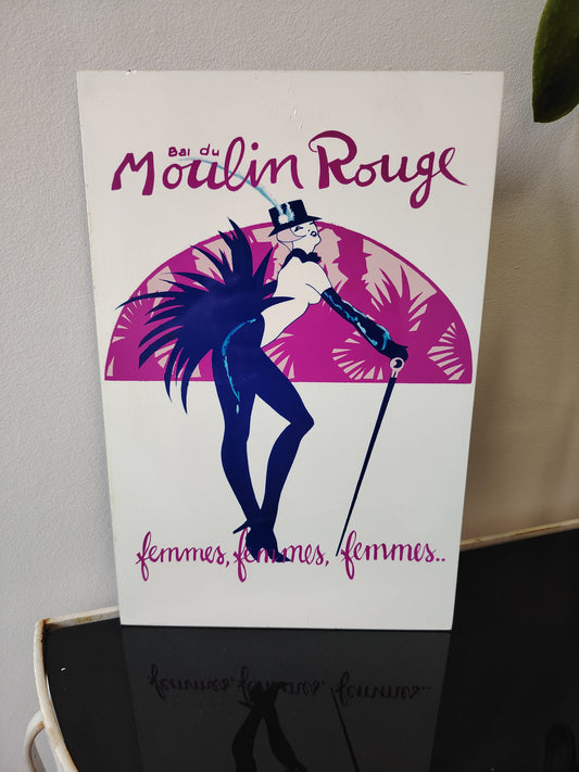 Vintage 80's Moulin Rouge Deco Style Wall Plaque