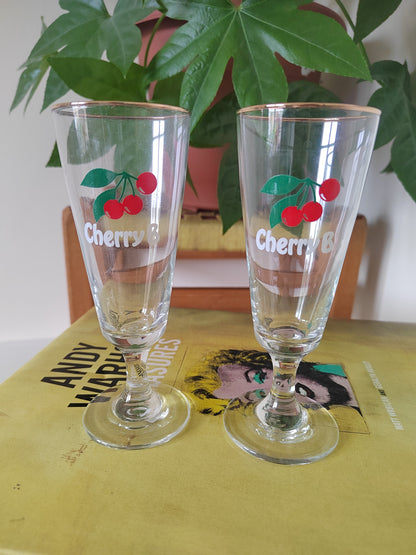 Vintage Cherry B Flute Glasses, listing for 6