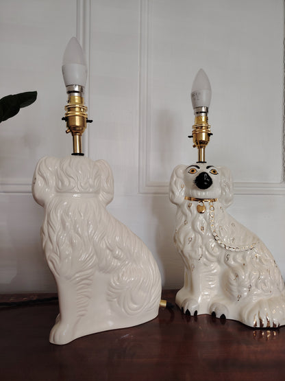 Pair of Vintage Upcycled Beswick Pot Dog Lamps