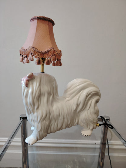 Upcycled Vintage Shitzu Dog Lamp