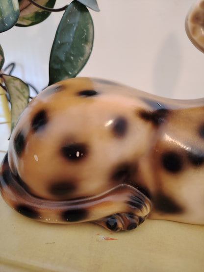 Upcycled Lying Leopard Cub Lamp