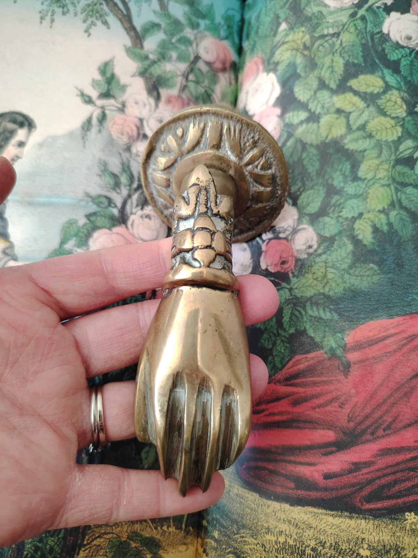 Vintage Brass Hand Door Knocker