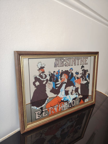 Rare Vintage Art Nouvea Style Henri Thiriet Absinthe Advertising Mirror