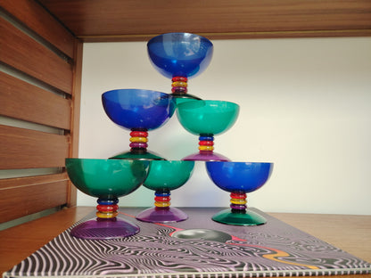 Set of 6 Guzinni Italy Acrylic Coupes