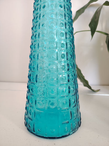 Tall Blue Glass Empoli Genie Bottle