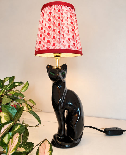 Vintage Reworked Black Cat Lamp ❤️🐈‍⬛