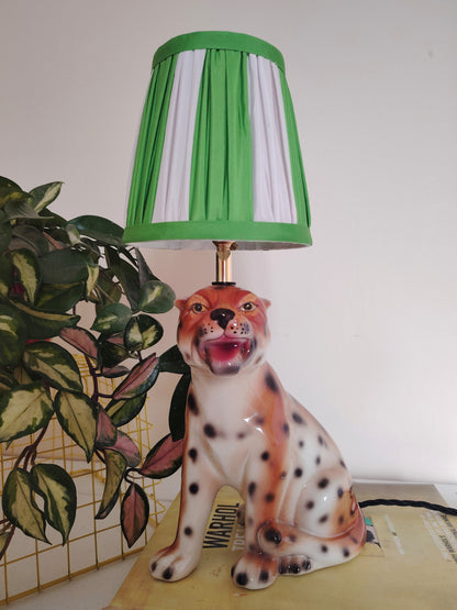 Upcycled Ceramic Leopard Cub Lamp