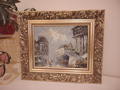 Gorgeous Original Oil Painting of a Paris Street Scene by Caroline Burnett