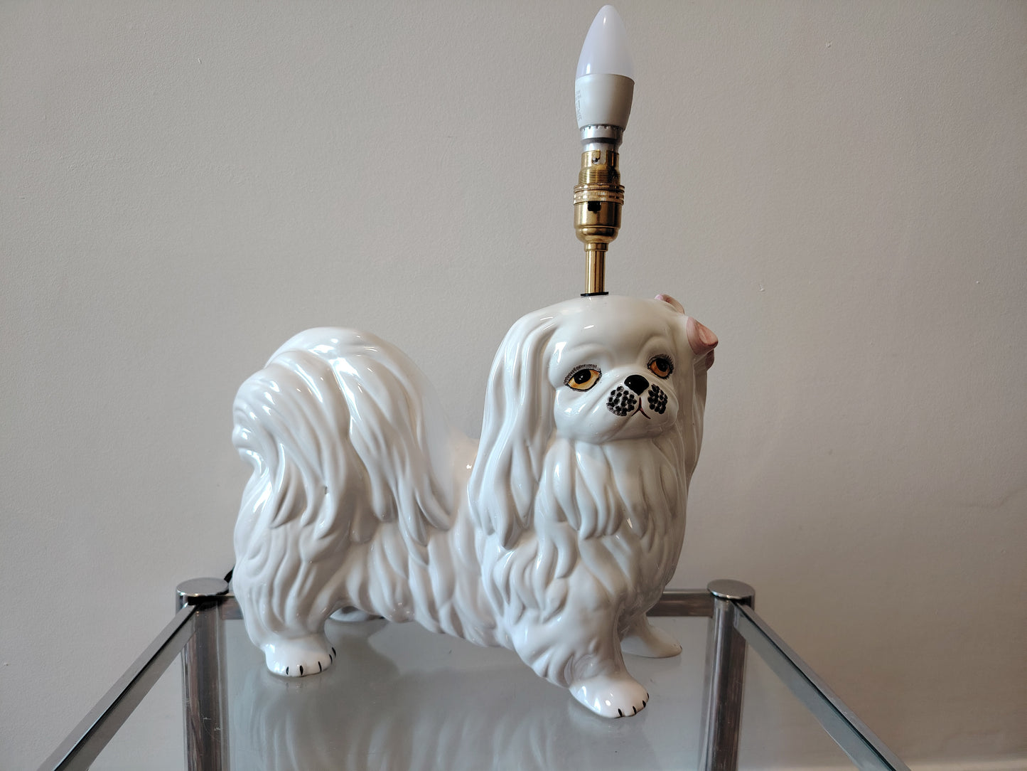 Upcycled Vintage Shitzu Dog Lamp