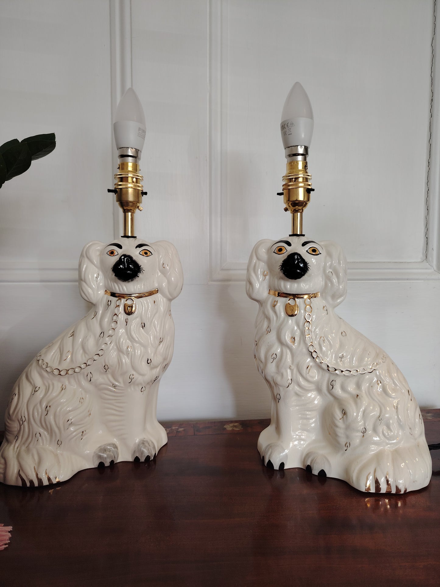Pair of Vintage Upcycled Beswick Pot Dog Lamps