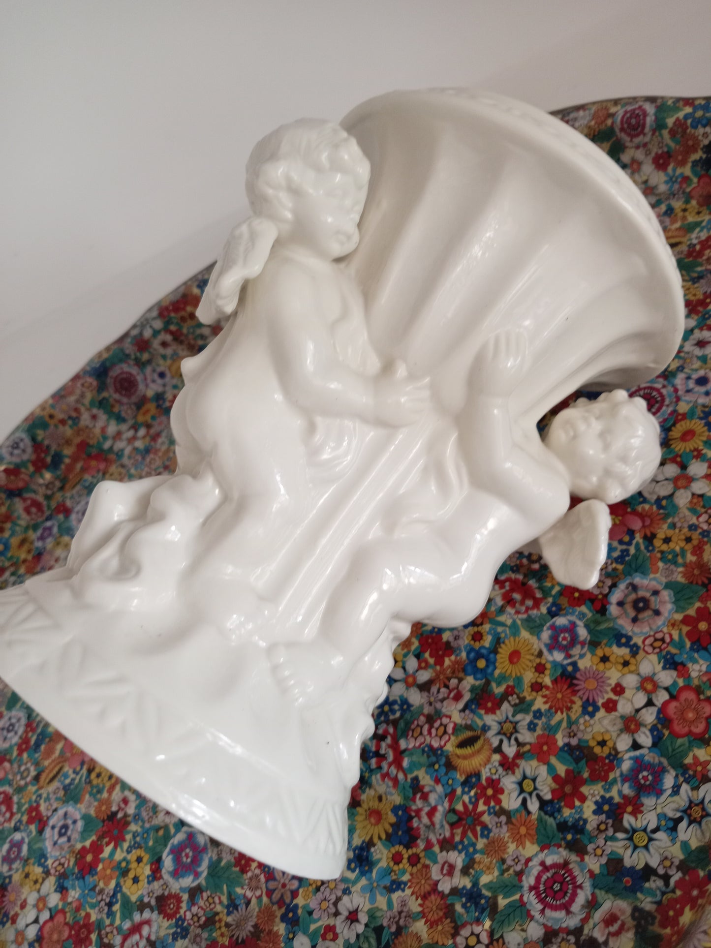 Vintage cherub vase