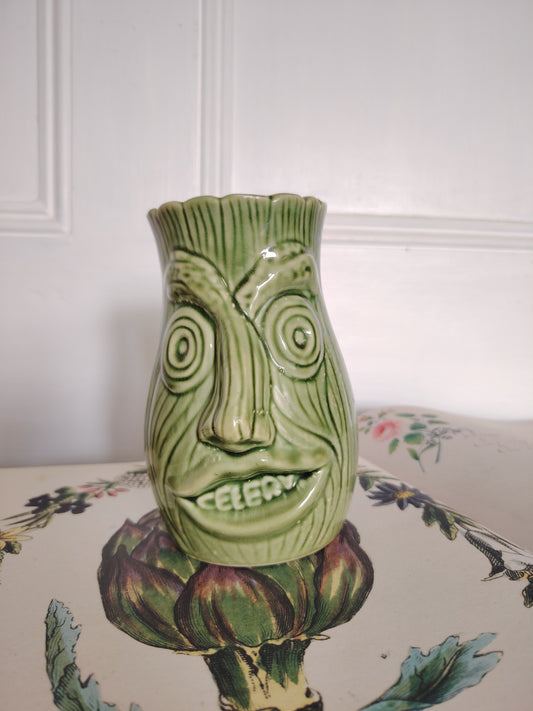 Vintage Celery Face Pot