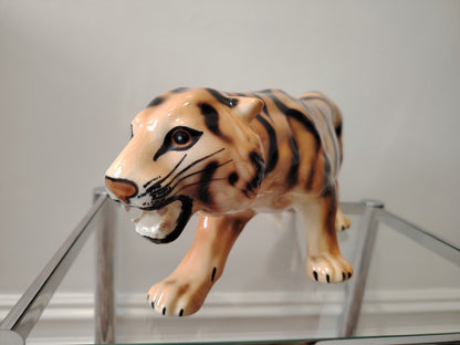 Stunning Large Mid Century Ceramic Tiger Ornament