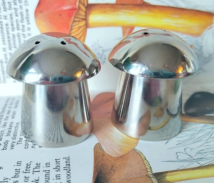 Pair of Danish Silver Toadstool Salt and Pepped Shakers