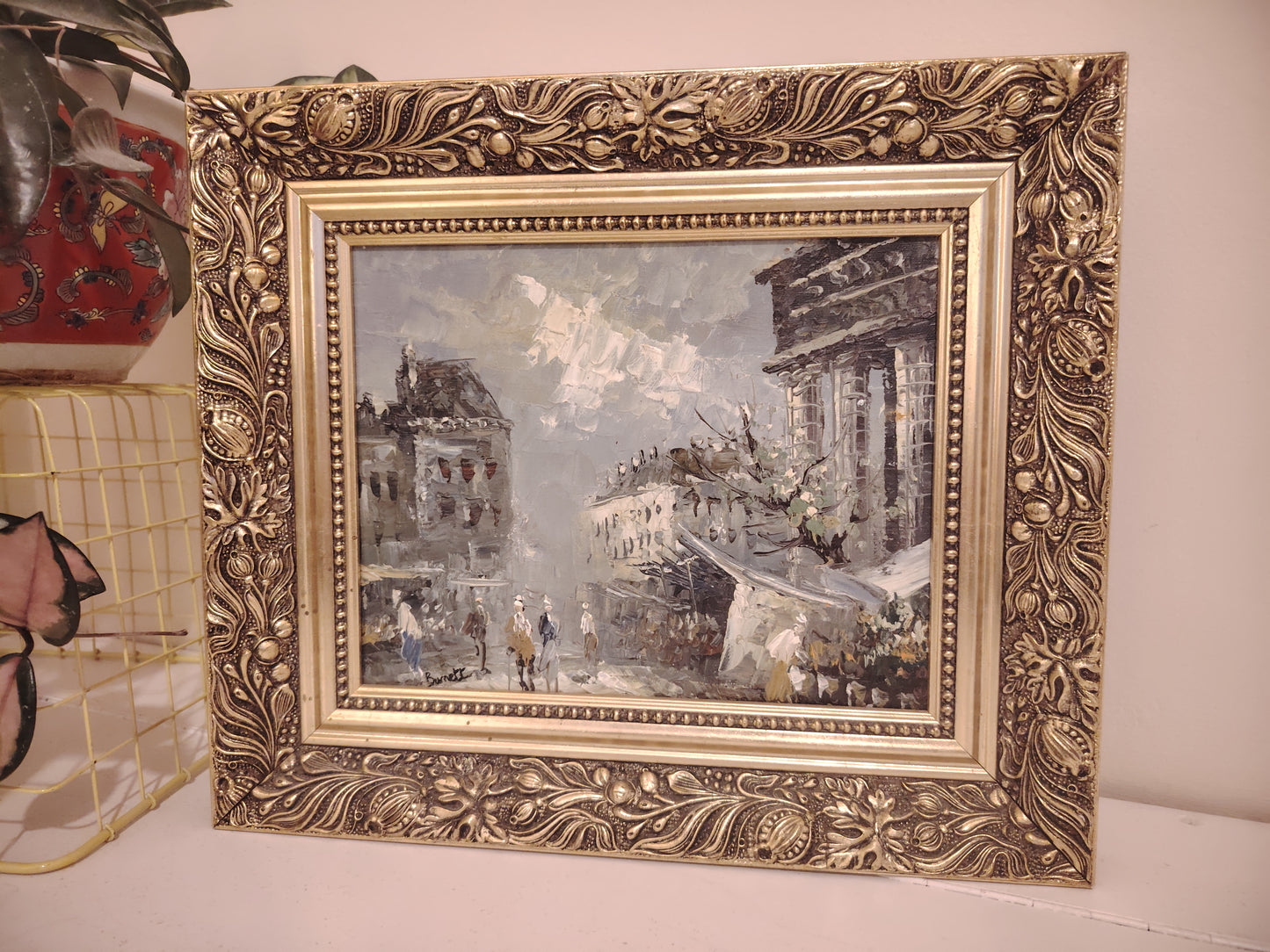 Gorgeous Original Oil Painting of a Paris Street Scene by Caroline Burnett