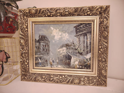Gorgeous Original Oil Painting of a Paris Street Scene by Caroline Burnett