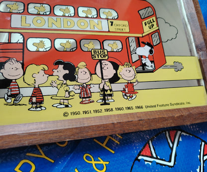 Rare Vintage 1960's Snoopy London Bus Picture Mirror