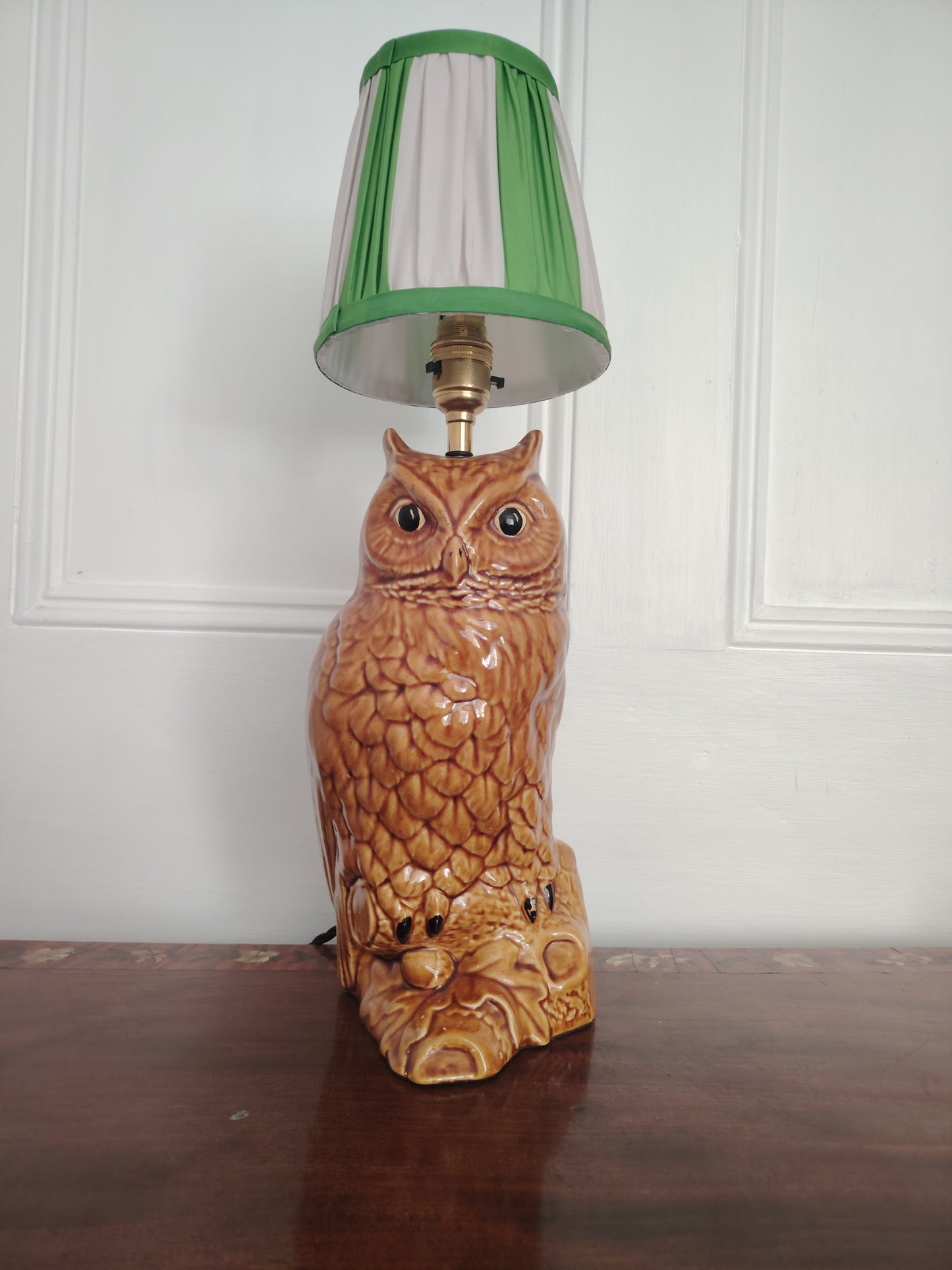Vintage Reworked Large Owl Lamp