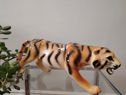 Stunning Large Mid Century Ceramic Tiger Ornament