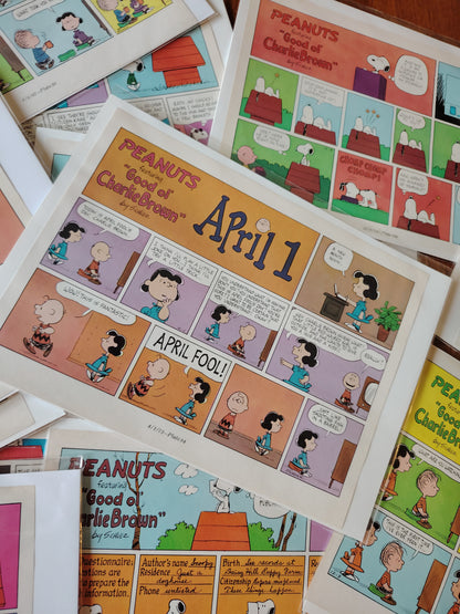 Vintage Snoopy Original Comic Strip Pages, Lucky Dip x3