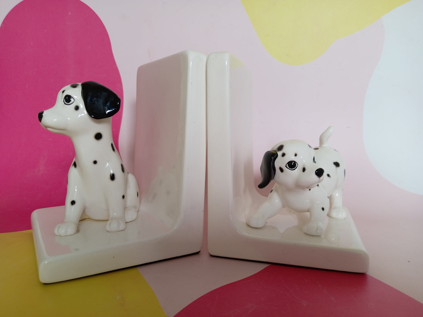 Pair of Vintage Japanese Dalmatian Bookends