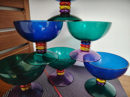 Set of 6 Guzinni Italy Acrylic Coupes