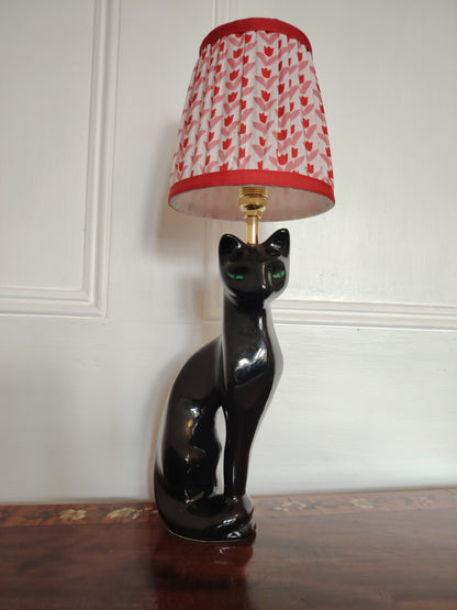 Vintage Upcycled Black Cat Lamp ❤️🐈‍⬛