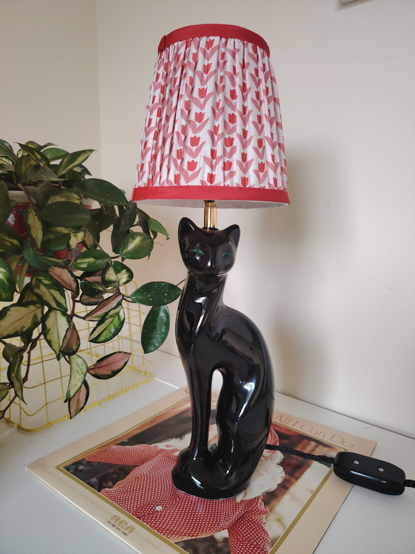Vintage Upcycled Black Cat Lamp ❤️🐈‍⬛
