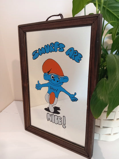 Vintage Smurf Picture mirror