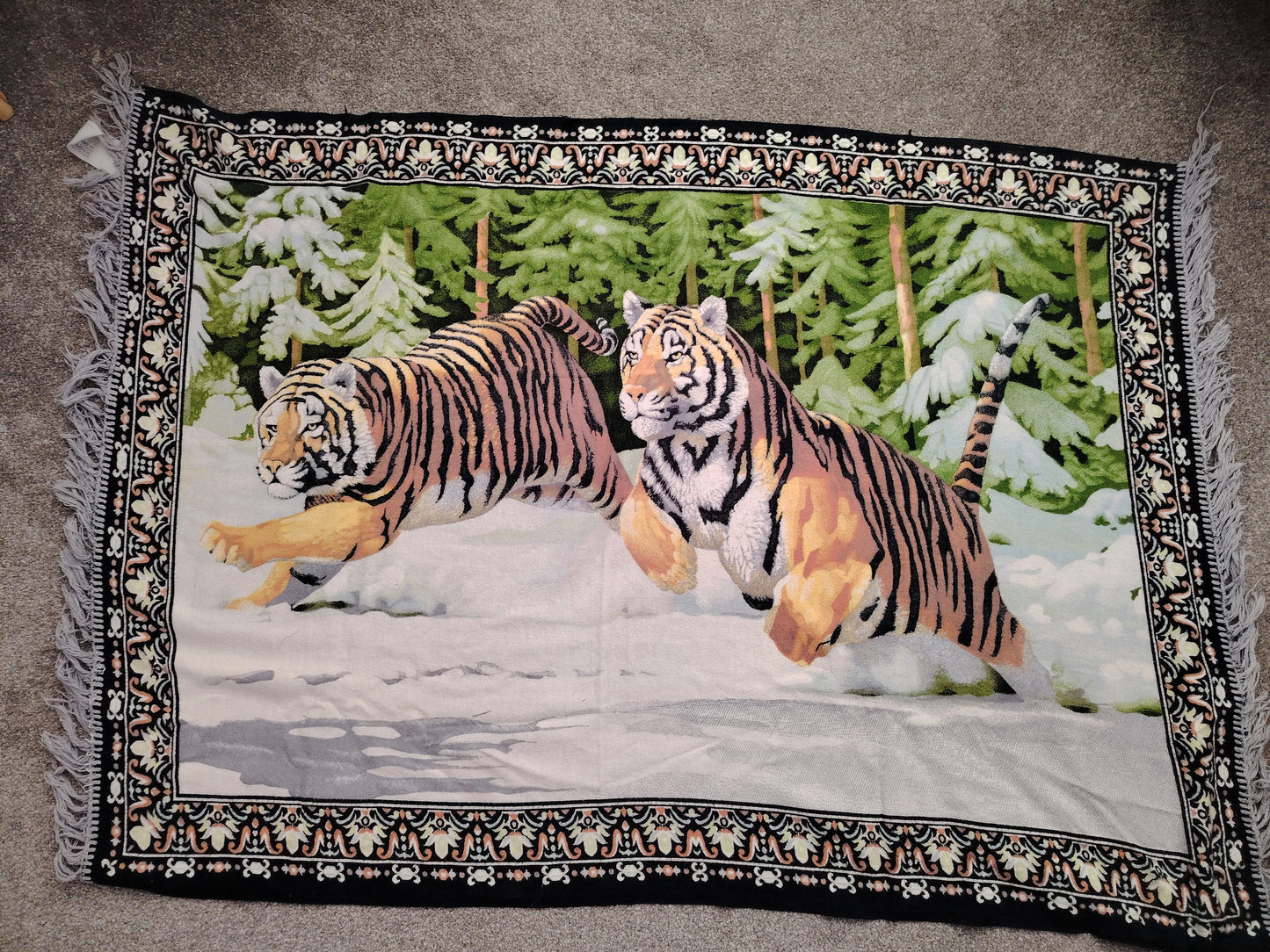 Vintage Tigers Rug/ Wall Hanging