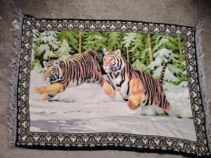 Vintage Tigers Rug/ Wall Hanging