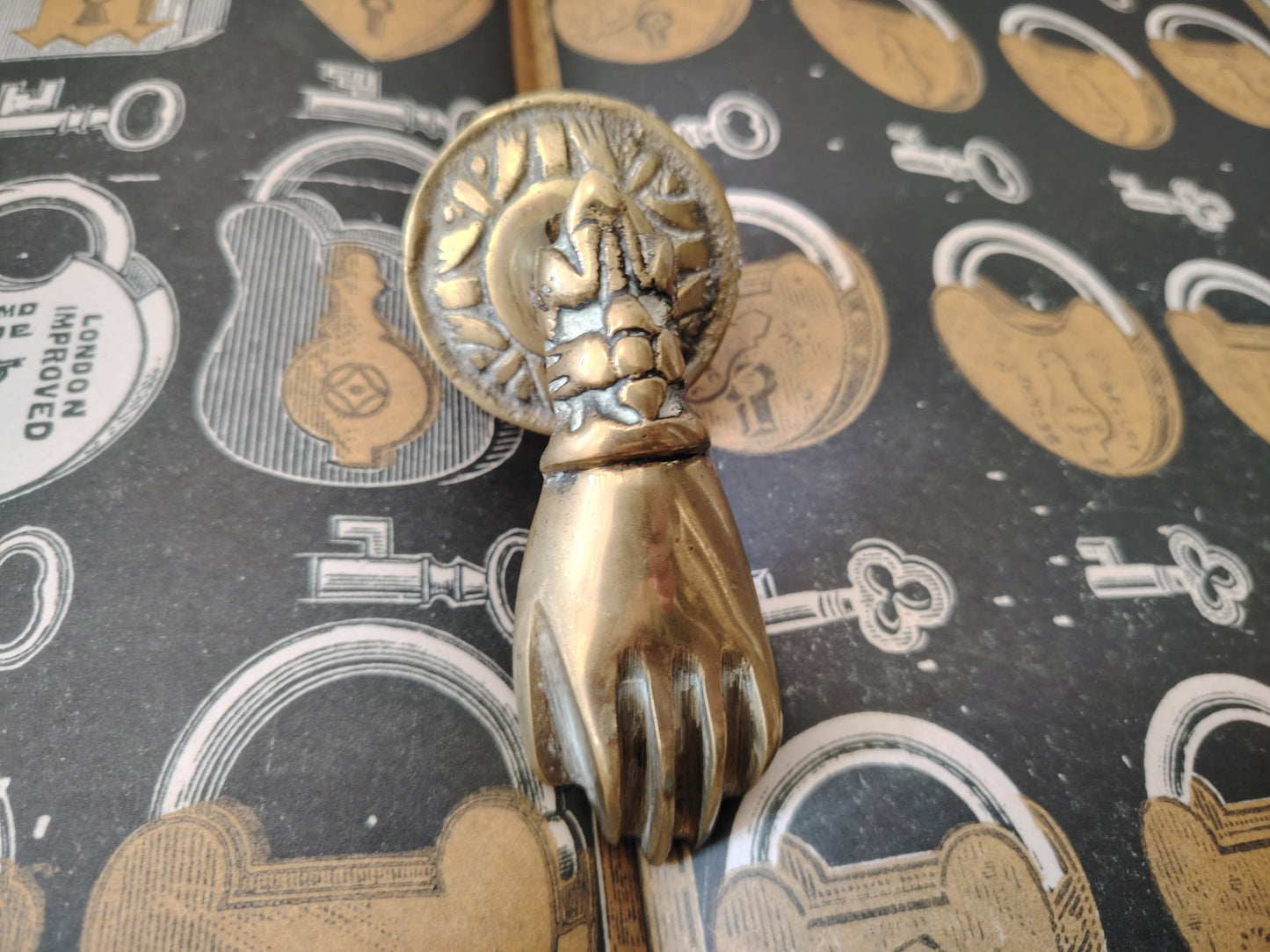 Vintage Brass Hand Door Knocker