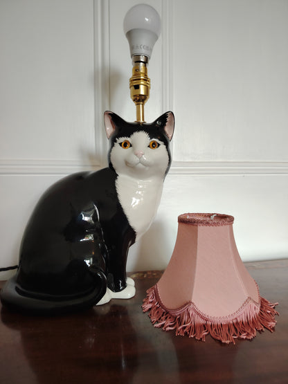 Large Vintage Reworked Tuxedo Cat Lamp (Copy)