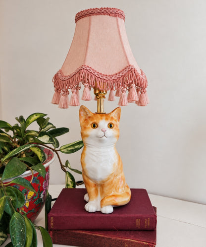 Vintage Reworked Small Ginger Cat Lamp 🐈💕
