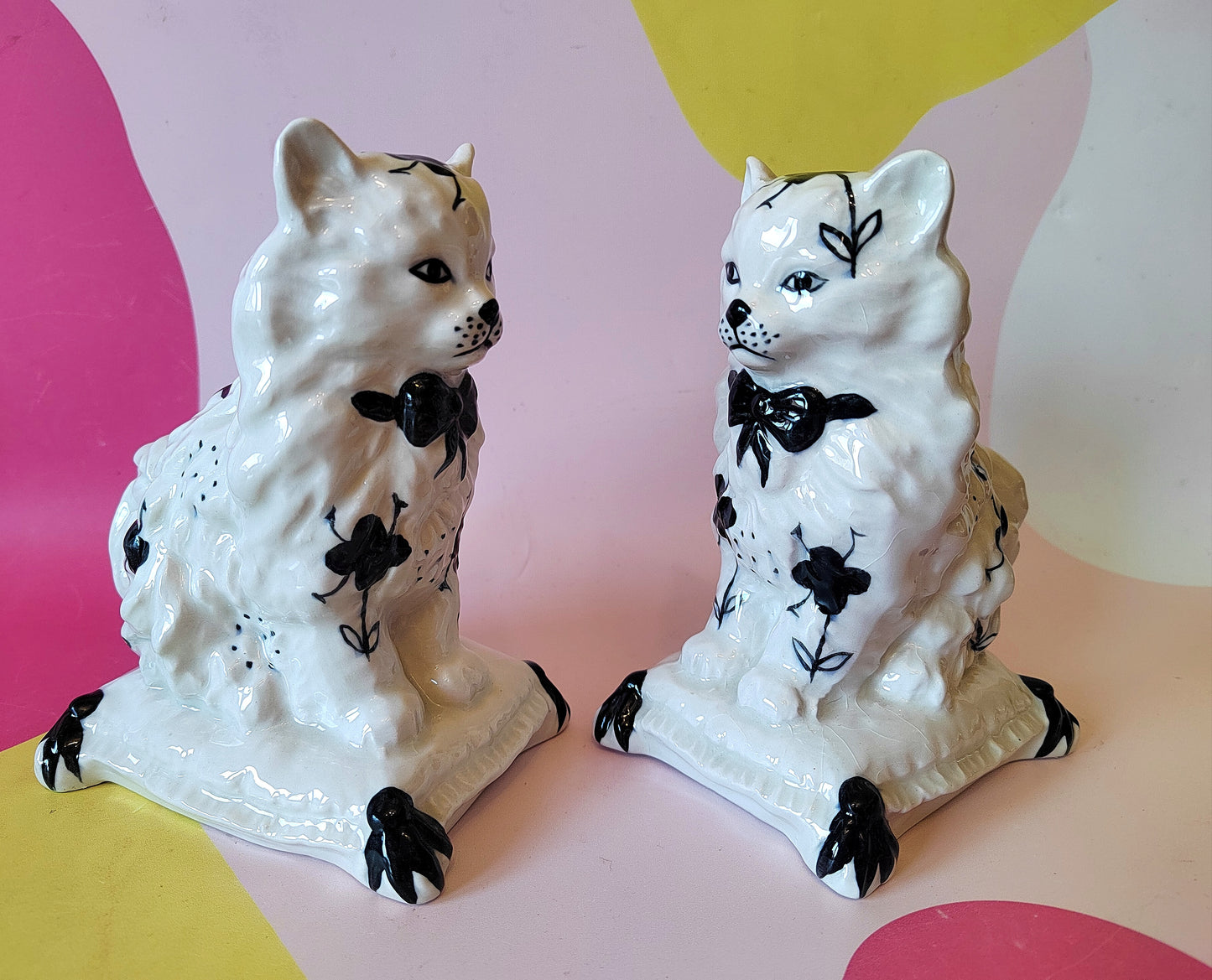 Pair of Vintage Mantle Cats